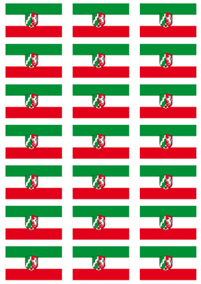 North Rhine-Westphalia Flag Stickers - 21 per sheet