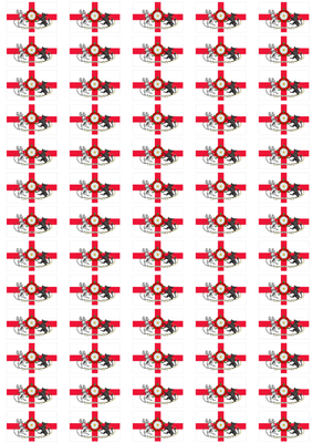 Northamptonshire County Council (to 2014) Flag Stickers - 65 per sheet