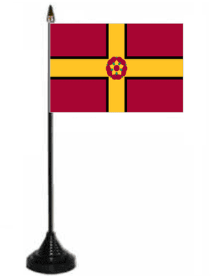 Northamptonshire Desk / Table Flag with plastic stand and base.