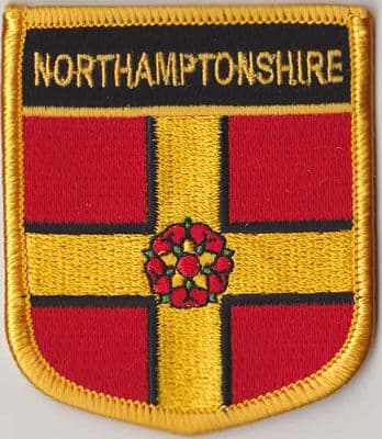 Northamptonshire Embroidered Flag Patch, style 07