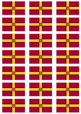 Northamptonshire Flag Stickers - 21 per sheet