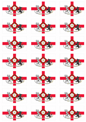 Northamptonshire Old Council Flag Stickers - 21 per sheet