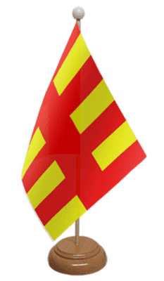 Northumberland Desk / Table Flag with wooden stand and base