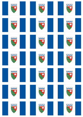 Northwest Territories Flag Stickers - 21 per sheet