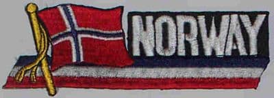 Norway Embroidered Flag Patch, style 01.