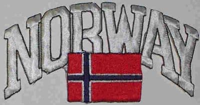 Norway Embroidered Flag Patch, style 03.
