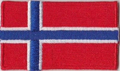 Norway Embroidered Flag Patch, style 04.