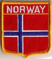 Norway Embroidered Flag Patch, style 06.