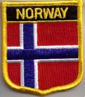 Norway Embroidered Flag Patch, style 07.