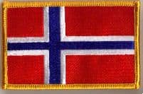 Norway Embroidered Flag Patch, style 08.