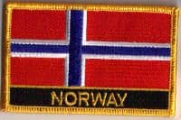 Norway Embroidered Flag Patch, style 09.