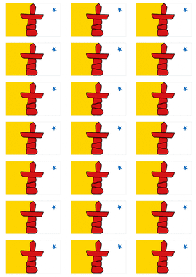 Nunavut Flag Stickers - 21 per sheet