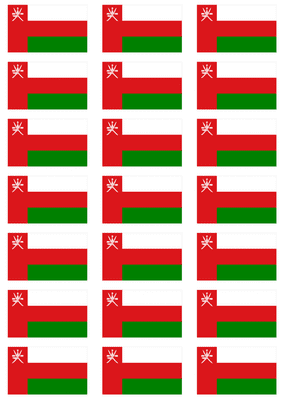 Oman Flag Stickers - 21 per sheet
