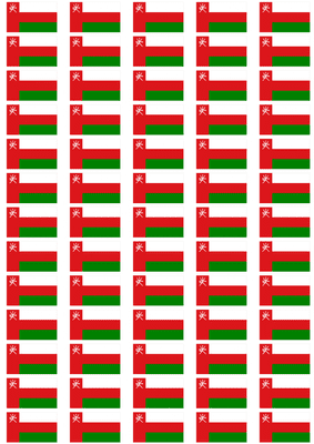 Oman Flag Stickers - 65 per sheet