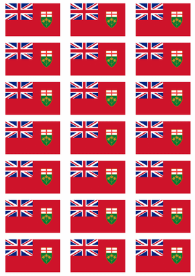 Ontario Flag Stickers - 21 per sheet