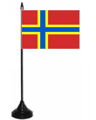 Orkney Islands Desk / Table Flag with plastic stand and base.