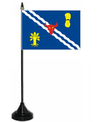 Oxfordshire Old Desk / Table Flag with plastic stand and base.