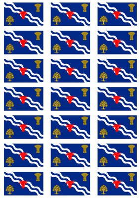 Oxfordshire Old Flag Stickers - 21 per sheet