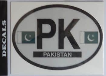 Pakistan Country Flag Oval Decal.