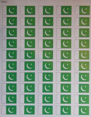 Pakistan Country Flag Stickers (50 Per Sheet).
