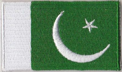 Pakistan Embroidered Flag Patch, style 04.