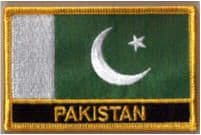Pakistan Embroidered Flag Patch, style 09.