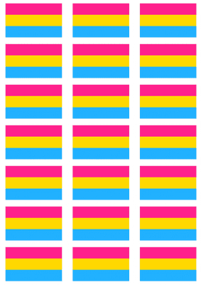 Pansexual Pride Flag Stickers - 21 per sheet