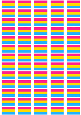 Pansexual Pride Flag Stickers - 65 per sheet