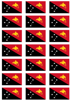 Papua New Guinea Flag Stickers - 21 per sheet