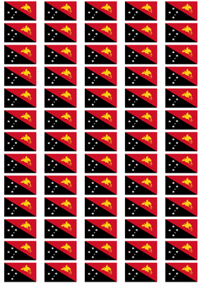 Papua New Guinea Flag Stickers - 65 per sheet