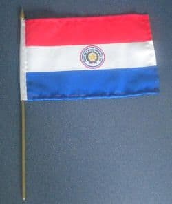 Paraguay Country Hand Flag.