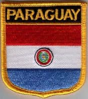 Paraguay Embroidered Flag Patch, style 07.