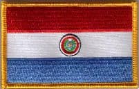 Paraguay Embroidered Flag Patch, style 08.