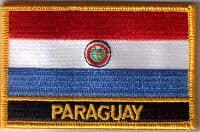 Paraguay Embroidered Flag Patch, style 09.