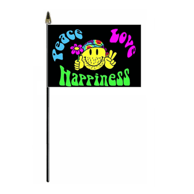 Peace Love Happiness Hand Flag - Small