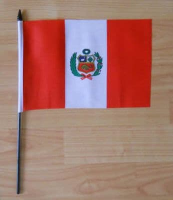 Peru Country Hand Flag - Medium.