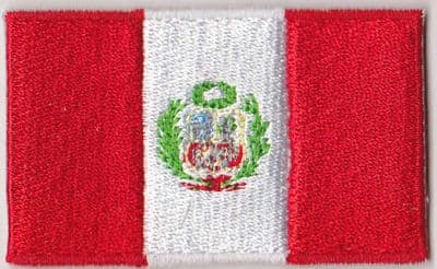 Peru Embroidered Flag Patch, style 04.