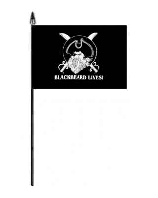 Pirate Blackbeard Lives Hand Flag - Small