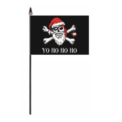 Pirate Christmas Yo Ho Ho Hand Flag - Small