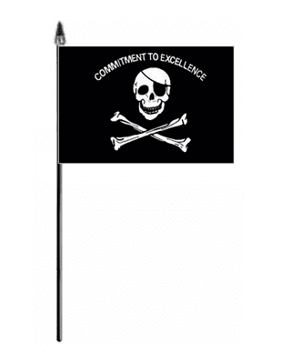Pirate Commitment to Excellence Hand Flag - Small