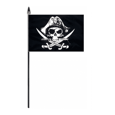 Pirate Crossed Sabres Hand Flag - Small