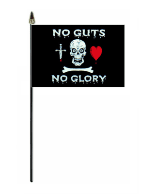 Pirate No Guts No Glory Hand Flag - Small