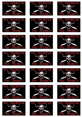 Pirate No Quarter No Mercy Stickers - 21 per sheet