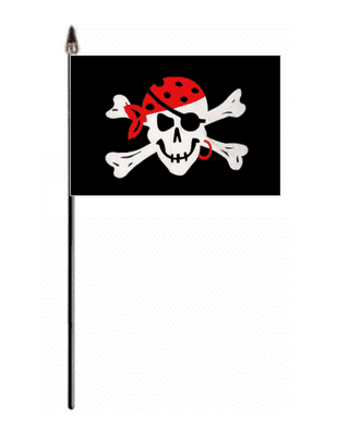 Pirate One Eyed Jack Hand Flag - Small