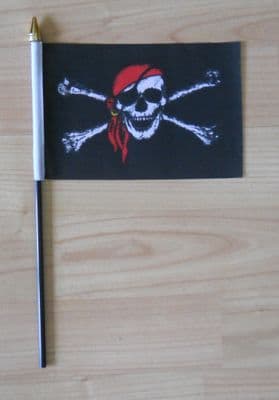 Pirate Red Bandana Hand Flag - Small.