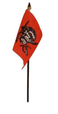 Pirate Red Skull Hand Flag - Small.