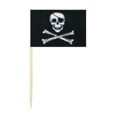 Pirate Skull and Crossbones Flag Cocktail Sticks (pack of 10)