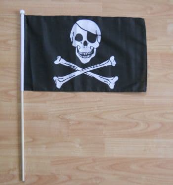 Pirate Skull and Crossbones Hand Flag - Large.