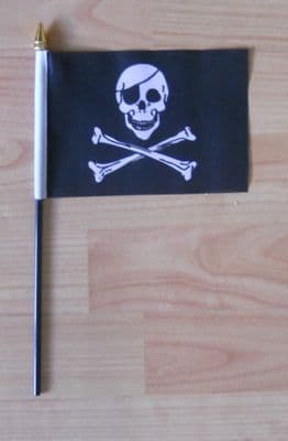 Pirate Skull and Crossbones Hand Flag - Small.