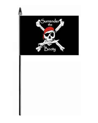 Pirate Surrender The Booty Hand Flag - Small